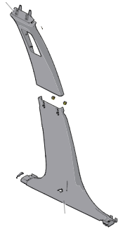 2023 Fisker Ocean Right Interior Upper & Lower B Pillar Trim Panel FM2940310183B FM2940310171A