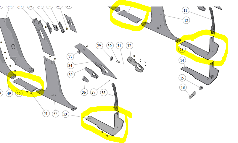 2023 Fisker Ocean Soor Sill Entry Plates Set of 4 Front/Rear