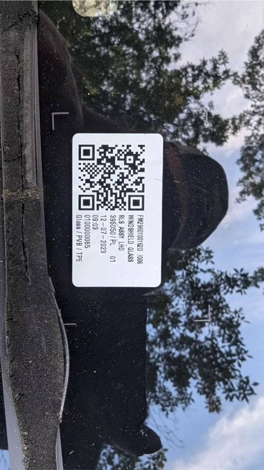 Chipped windshield