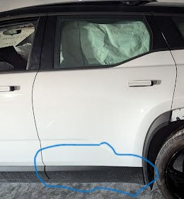 2023 Fisker Ocean Rear Left LH Exterior Door Moulding along bottom of door (Textured Black)