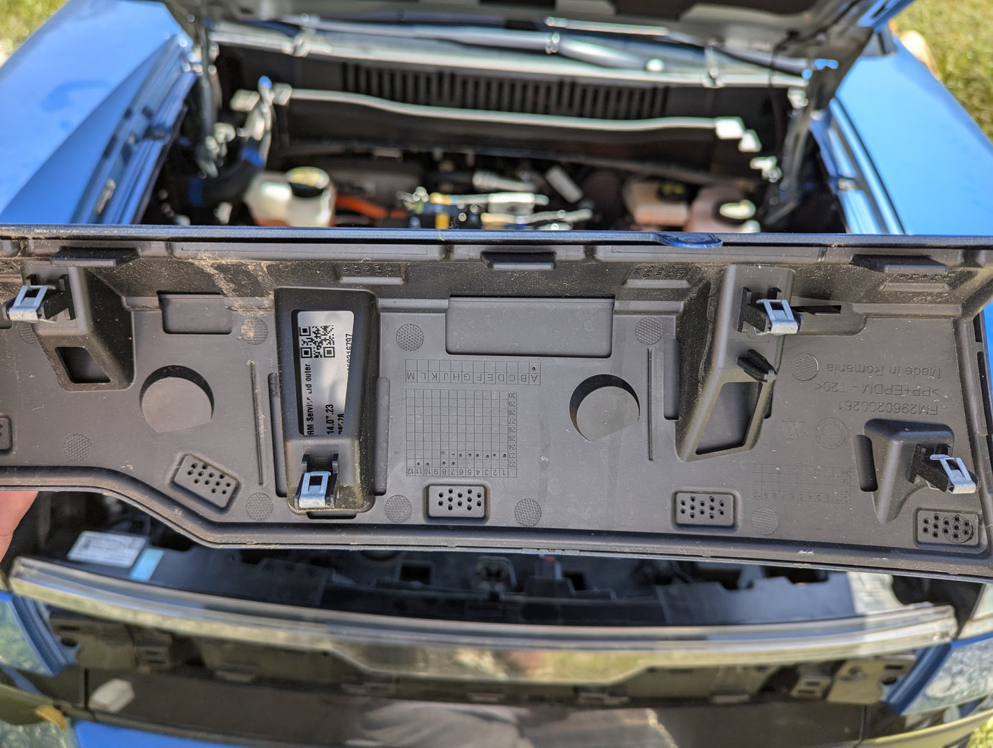 2023 Fisker Ocean Front UPPER BUMPER HOOD LATCH PANEL