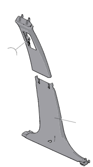 2023 Fisker Ocean  Left Interior Upper & Lower B Pillar Trim Panel
